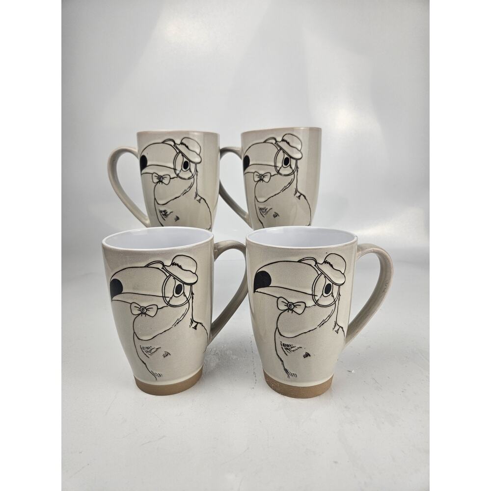 Set Of 4 Unique Toucan Bird Mug- 2017 I‎ Love It Brand 5.5" Tall Ceramic